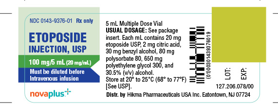 Etoposide Injection, USP 100 mg/5 mL Label
