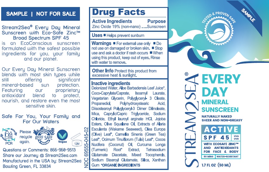 EVERY DAY MINERAL SUN SCREEN ACTIVE SPF 45 (50mL) - LABEL