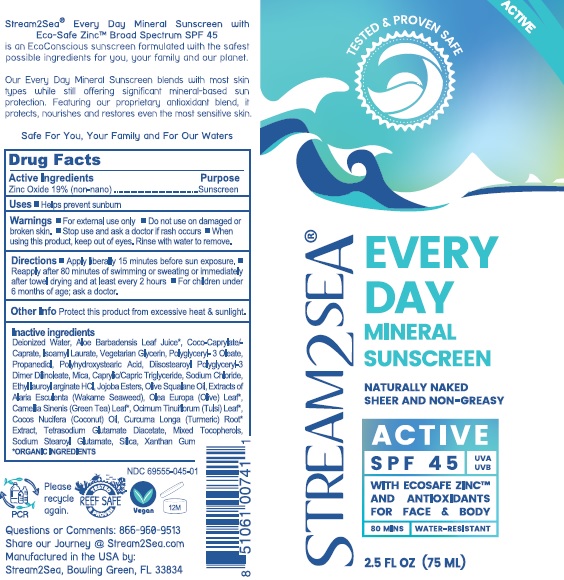 EVERY DAY MINERAL SUN SCREEN ACTIVE SPF 45 (75mL) - LABEL