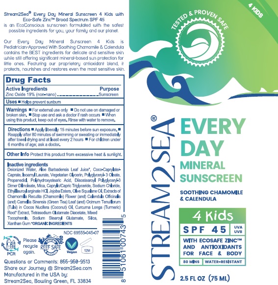 EVERY DAY MINERAL SUN SCREEN 4 KIDS SPF 45 (75mL) - LABEL