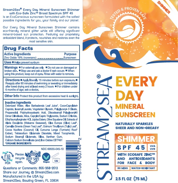 EVERY DAY MINERAL SUN SCREEN SHIMMER SPF 45 (75mL) - LABEL