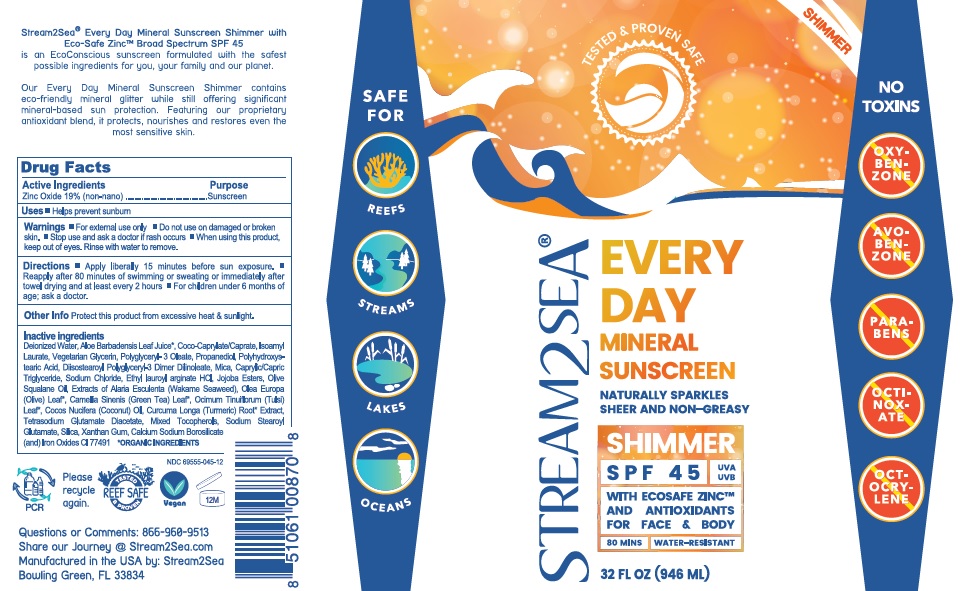 EVERY DAY MINERAL SUN SCREEN SHIMMER SPF 45 (946mL) - LABEL