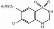 Hydrochlorothiazide structural formula 