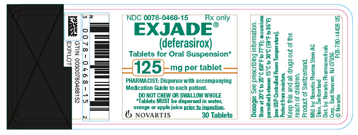 PRINCIPAL DISPLAY PANEL EXJADE ® (deferasirox) Tablets for Oral Suspension* 125 mg per tablet
