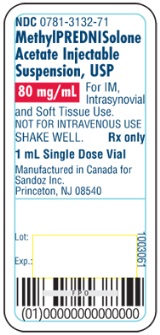 Methylprednisolone Acetate 80 mg 1 mL Label