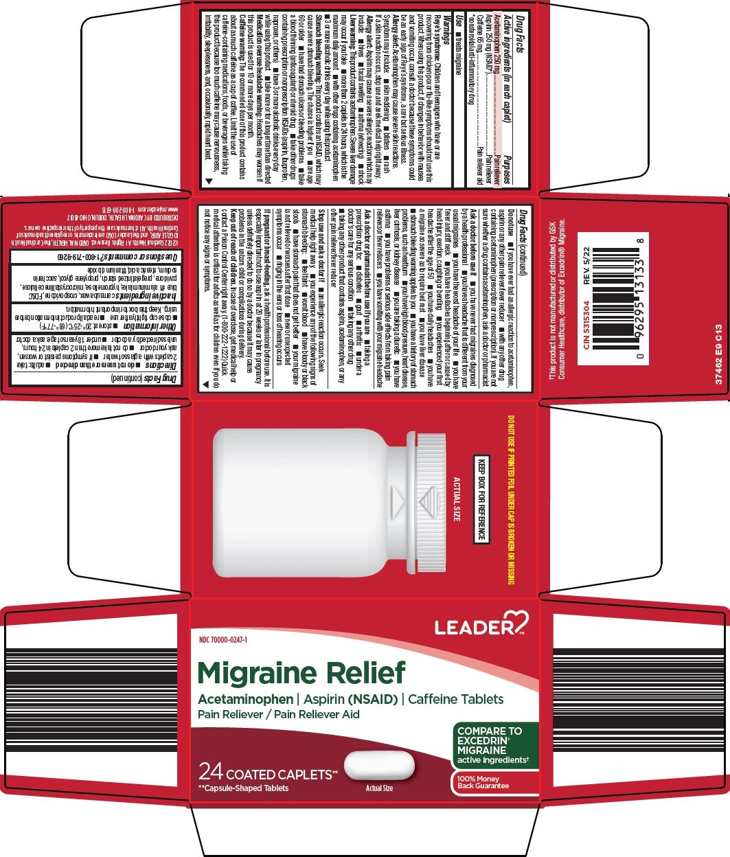 Dailymed Leader Migraine Relief Acetaminophen Aspirin Caffeine Tablet Film Coated