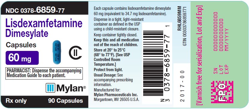 Lisdexamfetamine Dimesylate Capsules 60 mg Bottle Label