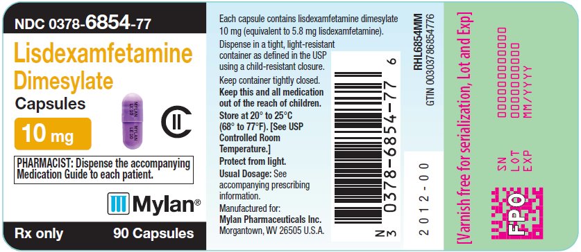 Lisdexamfetamine Dimesylate Capsules 10 mg Bottle Label