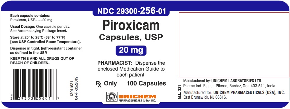Piroxicam Capsules USP, 20 mg - Label
