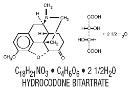 Structural Formula for hydrocodone bitartrate