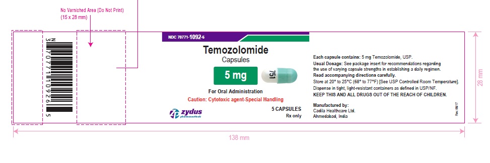 Temozolomide capsules, 5 mg