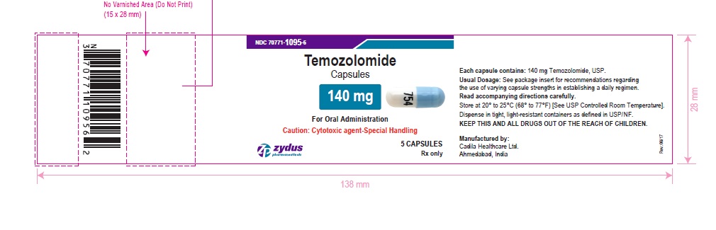 Temozolomide capsules, 140 mg