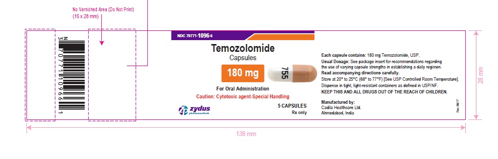 Temozolomide capsules, 180 mg