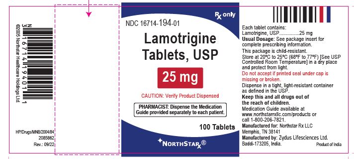 Lamotrigine Tablets USP, 25 mg