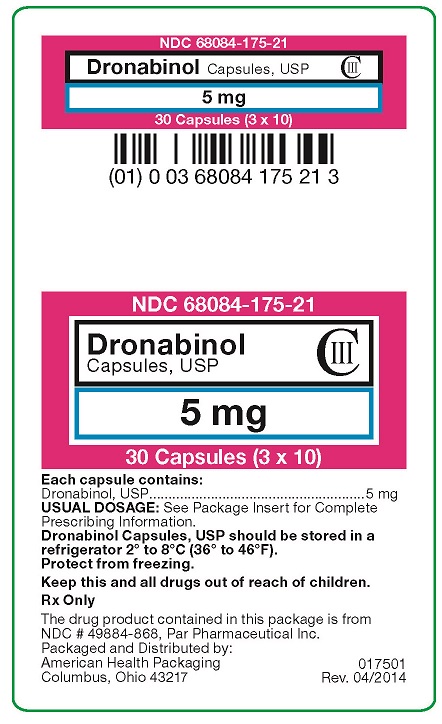 Dronabinol Capsules, USP 5 mg label