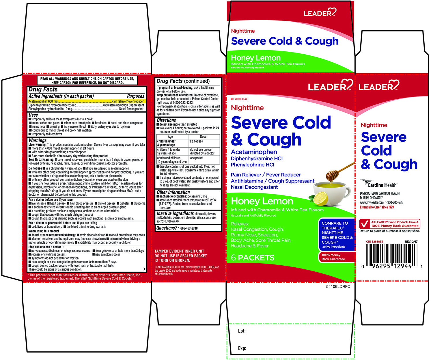  Nighttime Severe Cold & Cough Honey lemon 6 packets