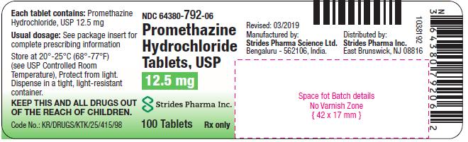 Promethazine hydrochloride tablets 12.5 mg Label