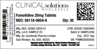 Famotidine 20mg tablet 30 count blister card
