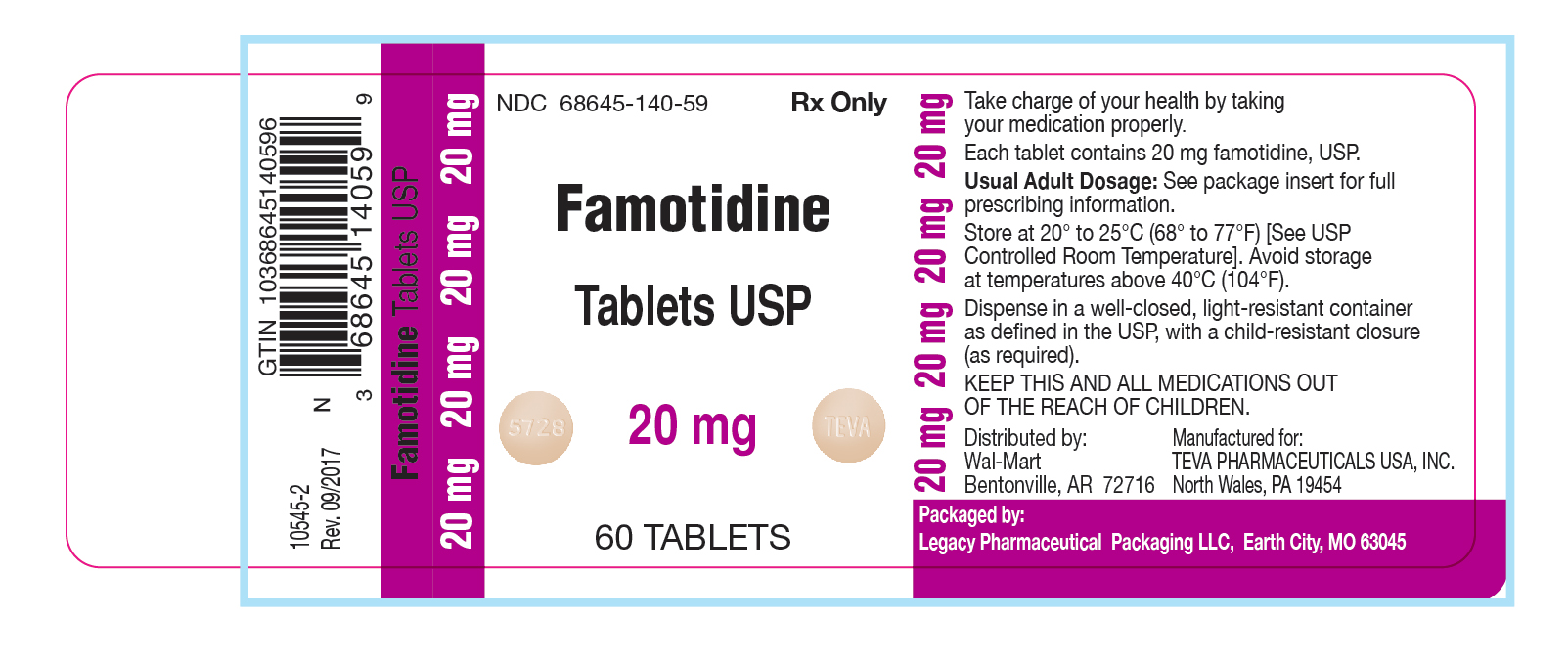 Famotidine Tablets USP 20 mg
