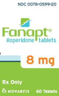 PRINCIPAL DISPLAY PANEL
Package Label – 8 mg
Rx Only		NDC 0078-0599-20
Fanapt® 
Iloperidone tablets
8 mg
60 Tablets
