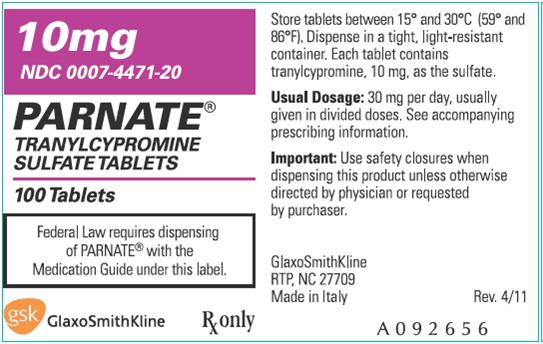 Parnate 10 mg 100 count