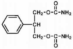 The structural formula of Felbamate.
