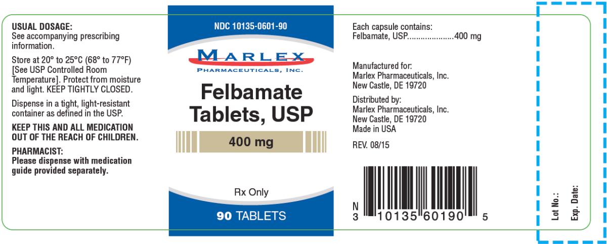 PRINCIPAL DISPLAY PANEL
NDC 10135-0601-90
Felbamate
Tablets, USP
400 mg
Rx Only
90 TABLETS