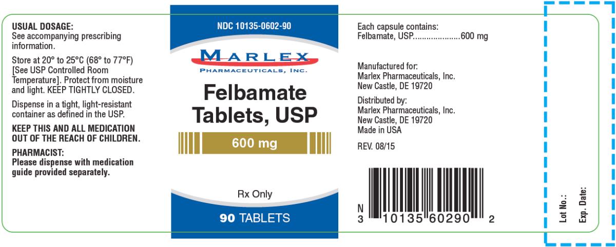 PRINCIPAL DISPLAY PANEL
NDC 10135-0602-90
Felbamate
Tablets, USP
600 mg
Rx Only
90 TABLETS