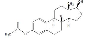 The Structural formula of Estradiol acetate is chemically described as estra-1,3,5(10)-triene-3,17b-diol-3-acetate