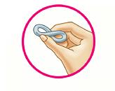 Use your thumb and index finger (pointer finger) to press the sides of the ring together. You may find it easier to insert Femring if you twist it into a figure-eight shape (See Figure C).