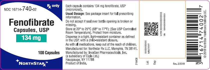 Fenofibrate Capsules, USP 134 mg - 100 Bottle Label