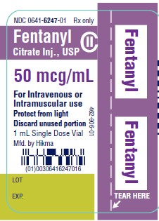Fentanyl Citrate Injection, USP CII 100 mcg/2 mL (50 mcg/mL) (0.05 mg/mL) 2 mL Single Dose Ampul