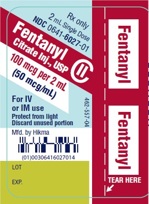 Fentanyl Citrate Injection, USP CII 250 mcg/5 mL (50 mcg/mL) (0.05 mg/mL) 5 mL Single Dose Ampul