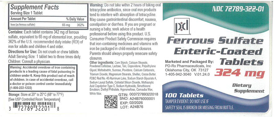 PRINCIPAL DISPLAY PANEL - 324 mg Tablet Bottle Label