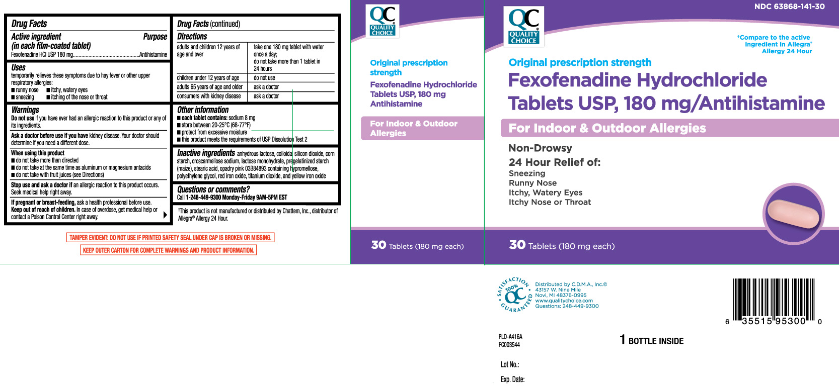 Fexofenadine HCI USP 180 mg