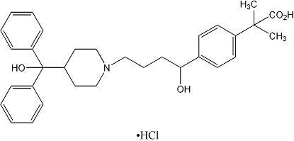 Fexofenadine HCL Chemical Structure.