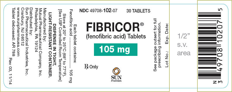 PRINCIPAL DISPLAY PANEL - 105 mg Tablet Bottle Label