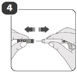 image of cap removal from syringe - instructions for use