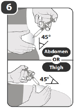 image of proper angle of injection - instructions of use