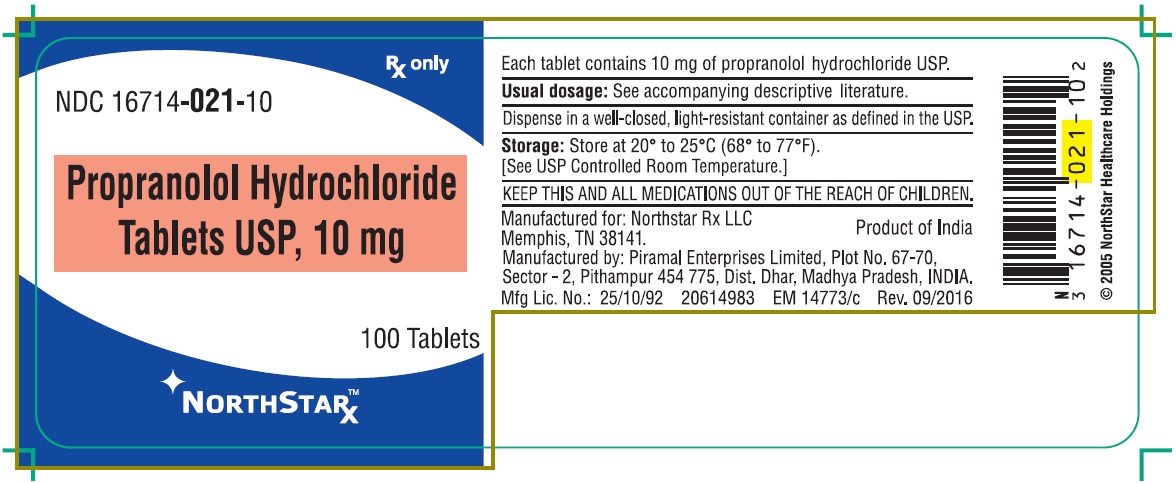 Principal Display Panel - Propranolol Hydrochloride Tablets USP, 10 mg - 100's pack - PTP