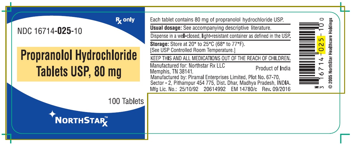 Principal Display Panel - Propranolol Hydrochloride Tablets USP, 80 mg - 100's pack - PTP