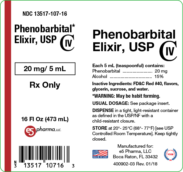 This is the label for Phenobarbital Elixir, USP 1 pint (473mL).