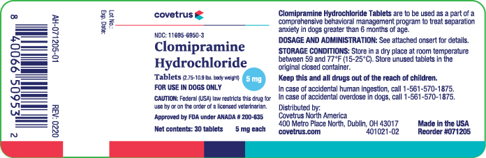 clomipramine hydrochloride 5 mg (2.75-10.9 lbs. body weight)