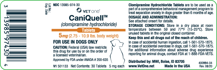 CaniQuell 5 mg (2.75-10.9 lbs. body weight)