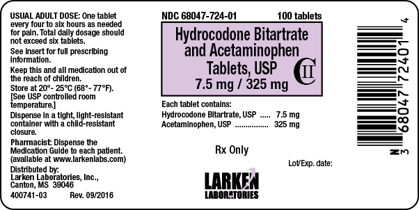HCB and APAP 7.5 mg / 325 mg