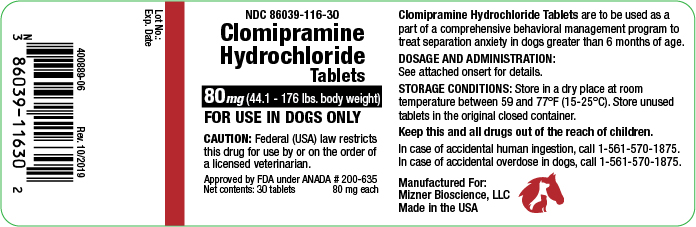clomipramine hydrochloride 80 mg (44-176 lbs. body weight)