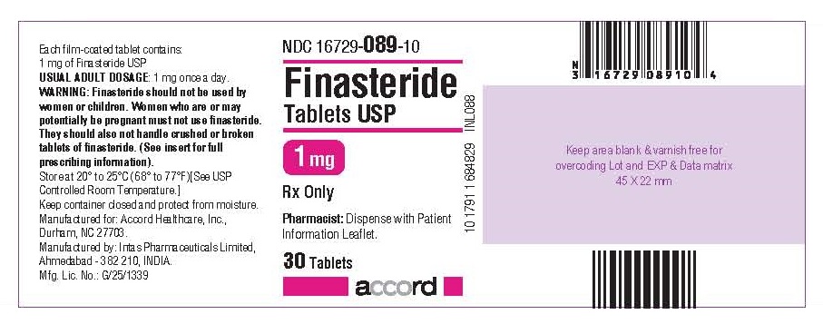 Finasteride tablets, USP 1 mg, 30 Tablets Label