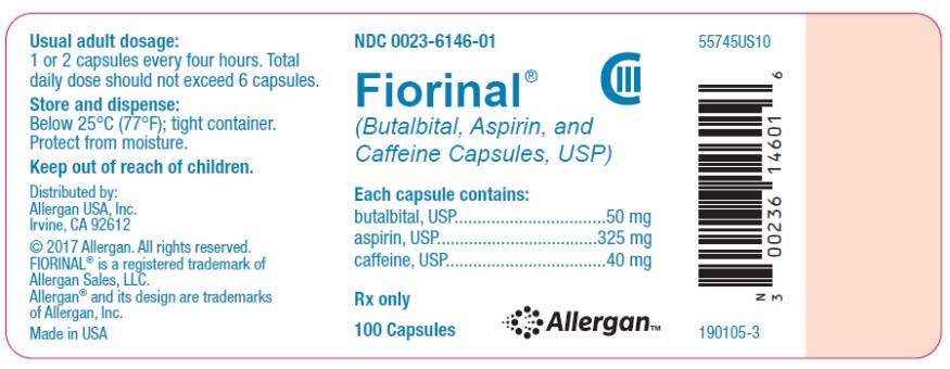 PRINCIPAL DISPLAY PANEL
NDC 0023-6146-01
Fiorinal® 
(Butalbital, Aspirin, and 
Caffeine Capsules, USP)
100 Capsules
Rx only
