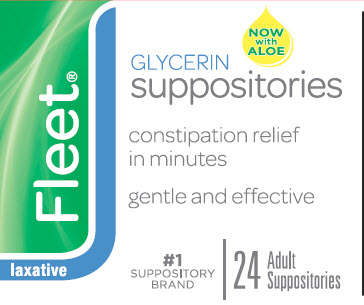 Fleet Glycerin Suppositories 24 ct jar