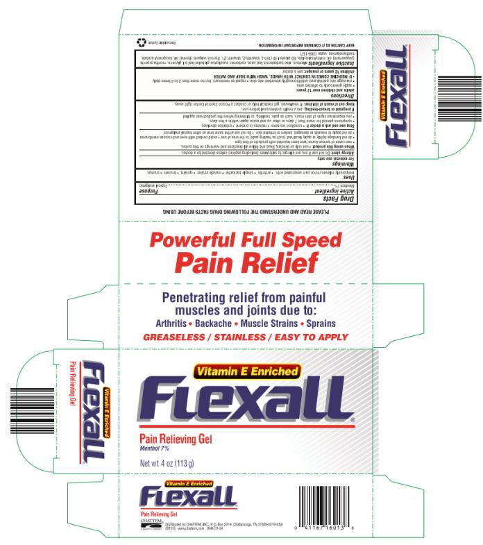 Vitamin E Enriched
Flexall® 
Pain Relieving Gel
Menthol 7%
Net wt 4 oz (113 g)
